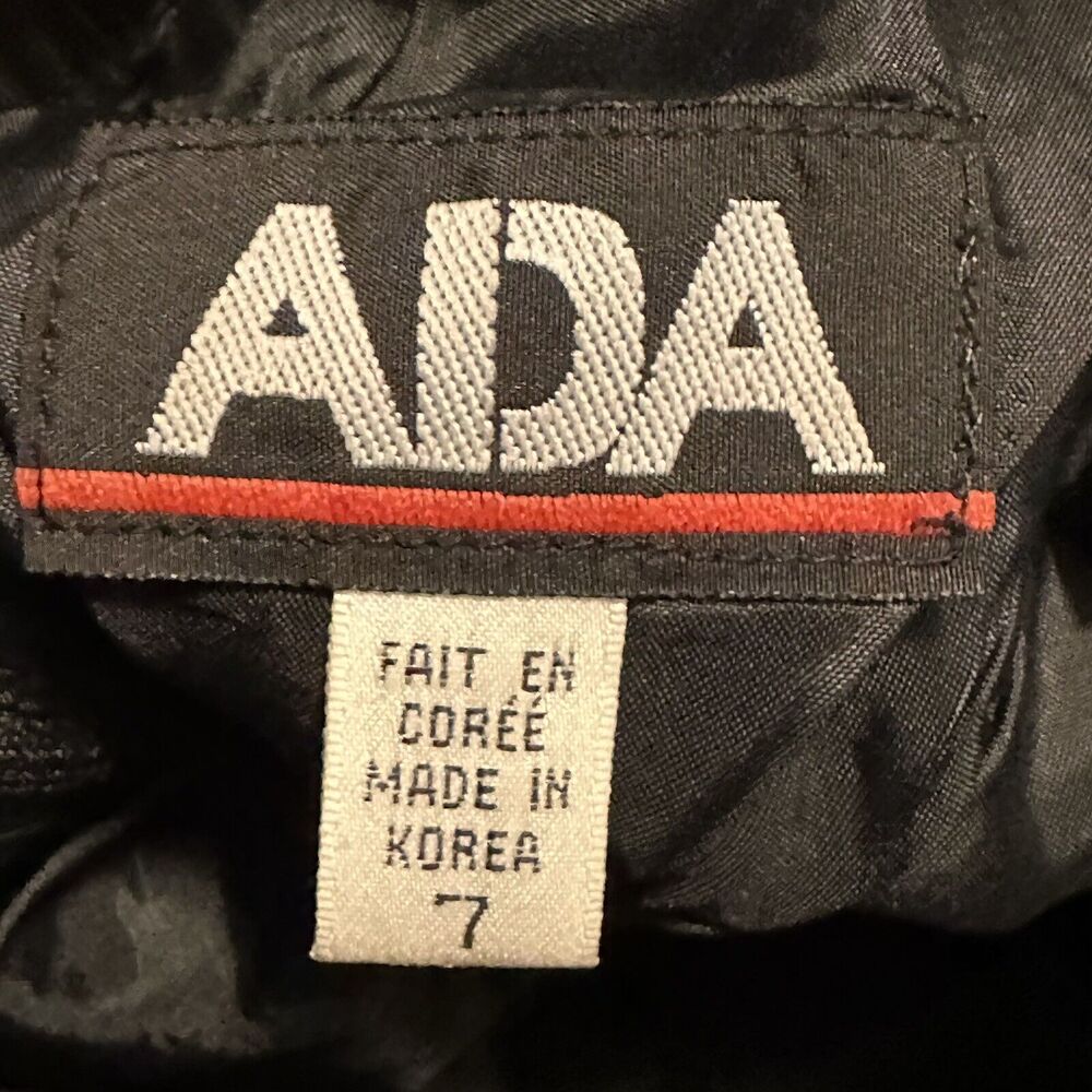 Ada Women 7 Skirt Leather Black Pencil Straight Lined Vintage Best fits 2 - Picture 5 of 9